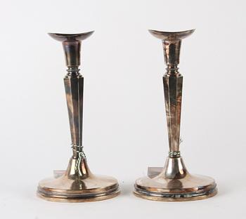 LJUSSTAKAR, ett par, silver, MGAB, Uppsala, 1959.