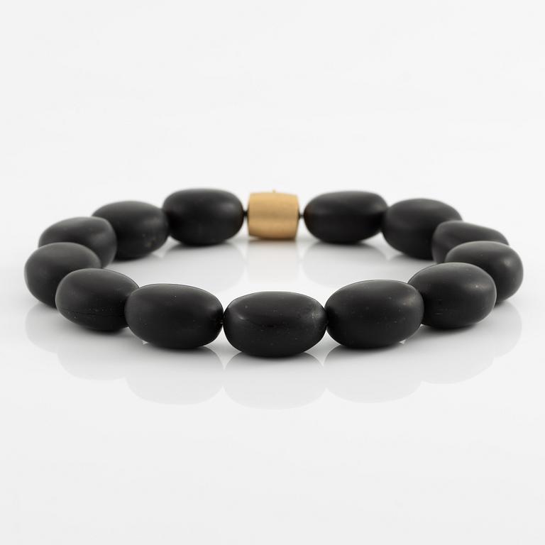 Ole Lynggaard lock 18K gold with onyx necklace.