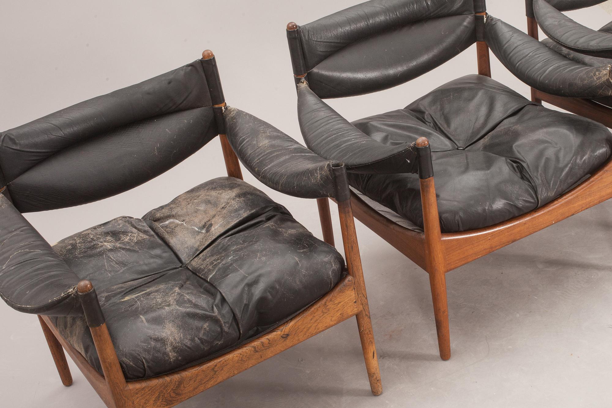 KARMSTOLAR, 3 st, Kristian Vedel, "Modus", Danmark, 1960-tal. CITES-intyg medföljer.