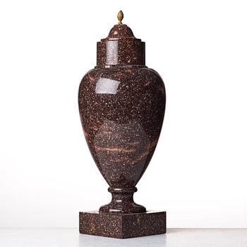 A Swedish early 19th century porphyry urn.