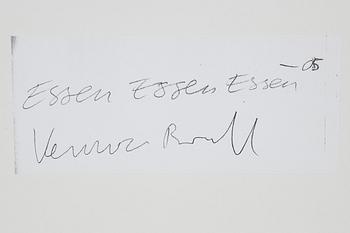 Veronica Brovall, collage on paper, signed and dated -05 on label verso.