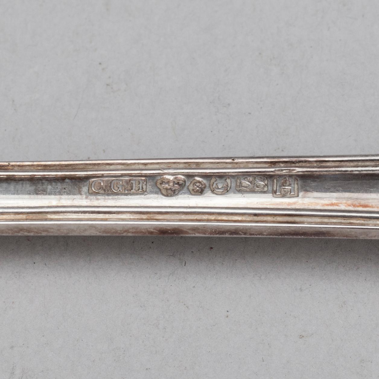 BESTICKSERVIS, 36 delar, silver, "Gammal fransk", CG Hallberg, 1940-50-tal. Totalvikt ca 1800 gram.