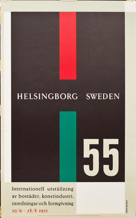 UTSTÄLLNINGSAFFISCH, H 55. Nytryck efter Anders Beckmans originalaffisch. 1984.