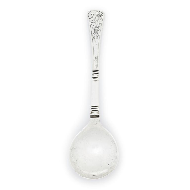 Sked, silver, Köpenhamn mellan 1717-1729, oidentifierad mästare.