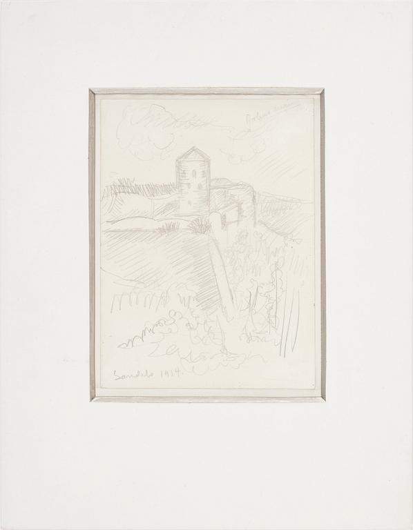 GÖSTA SANDELS, teckning, signerad och daterad 1914.