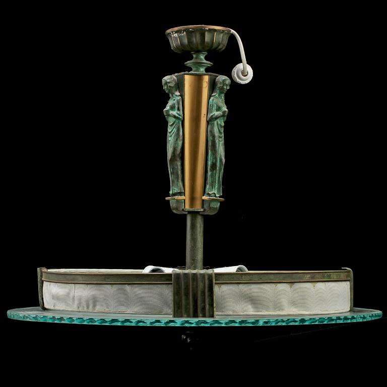 TAKLAMPA, art deco, 1900-talets första hälft. H 50.