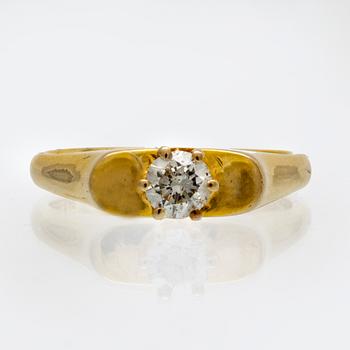 Ring 14K gold 1 brilliant-cut diamond approx 0,40 ct approx I SI.