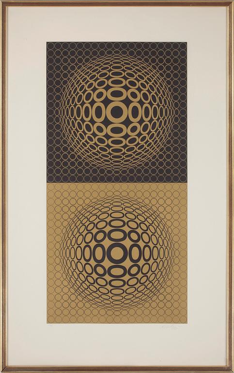 VICTOR VASARELY, färglitografi, signerad o numr 168/225.