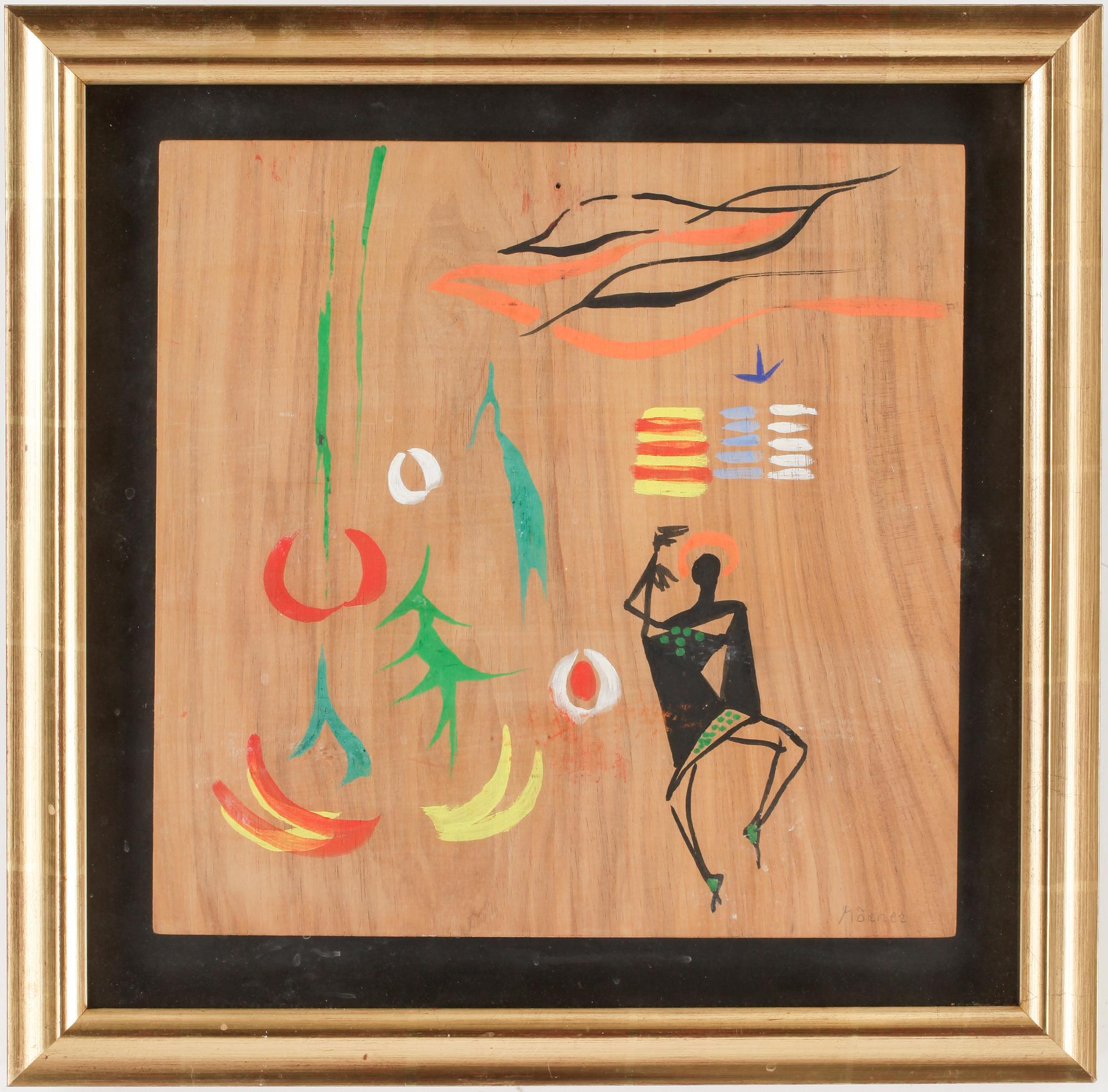 STELLAN MÖRNER, blandteknik på pannå, signerad.