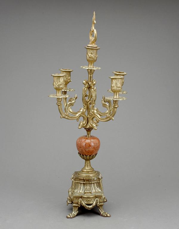 KANDELABER, brons och sten, 1900-talets första hälft.