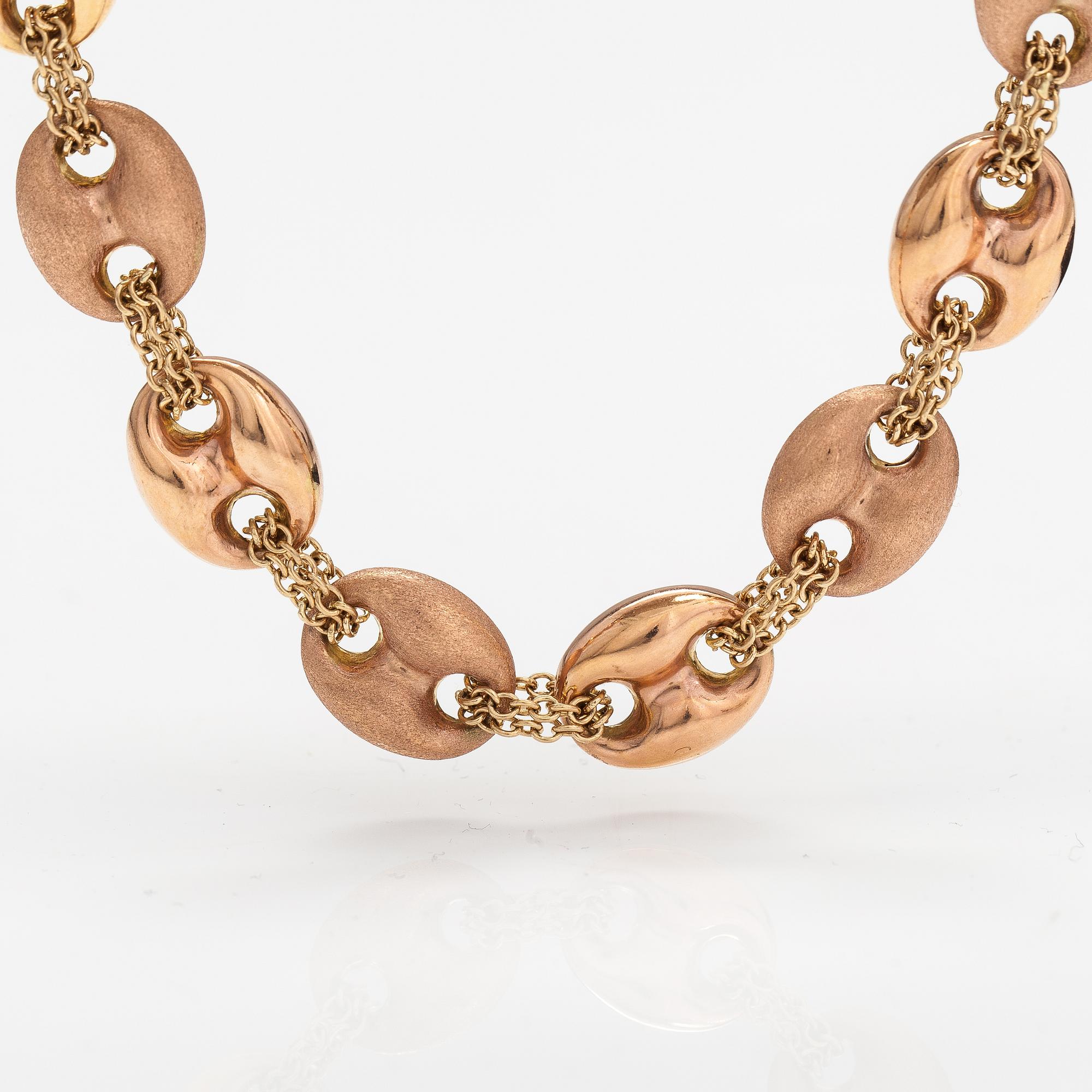 Armband, 14K röd- och gultguld. Italien.