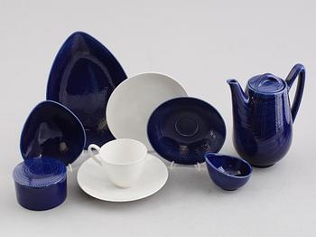 SERVISPORSLIN, 29 delar, "Blå Eld", Hertha Bengtsson, Rörstrand.