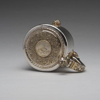 Jacob Brunck, dryckeskanna, silver, Stockholm 1724. Senbarock.