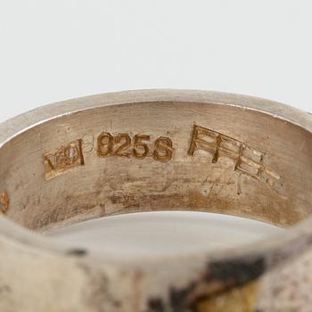 Lars Arby, six rings, silver, Gothenburg approx. 1966 and 1976.