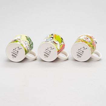 Muumimukeja, 12 kpl, ja kannu, posliinia, Moomin Characters, Arabia.