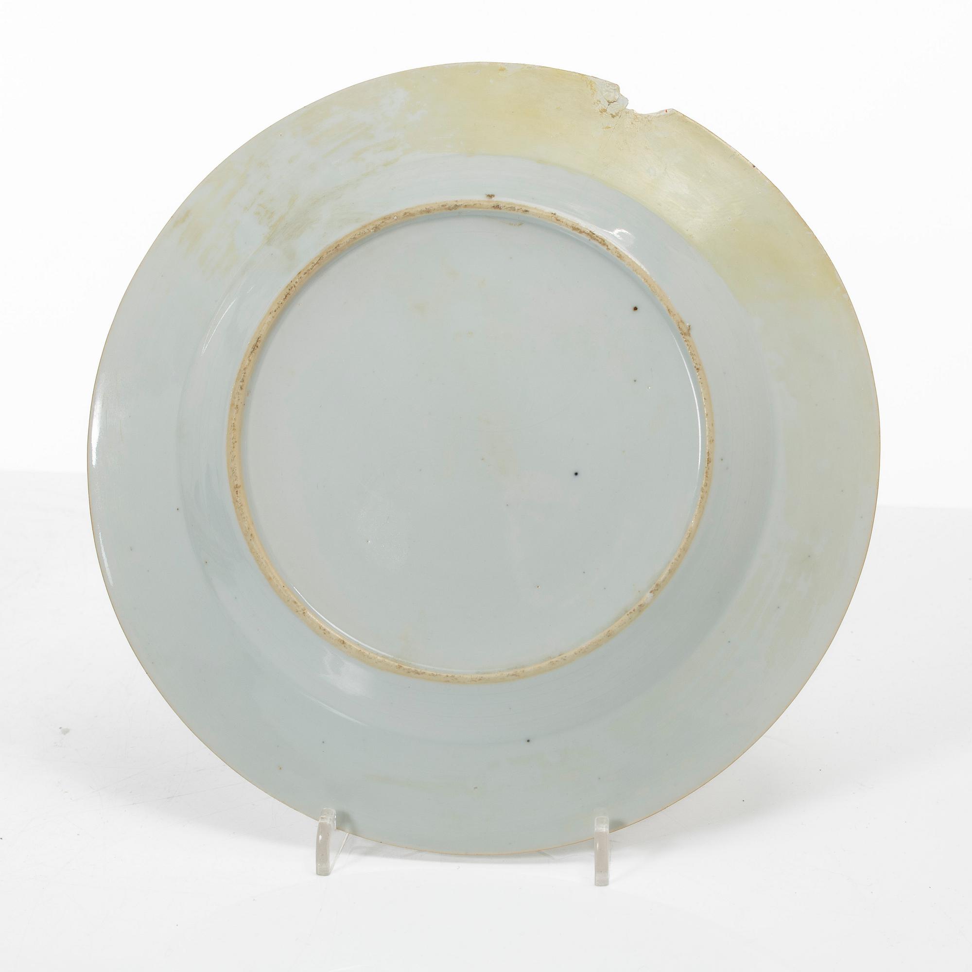 Tallrikar, 7 st,  Kina, Qingdynastin, Qianlong (1736-95).