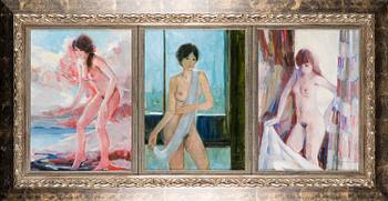 WIKING FORSSTRÖM, triptych, oil on canvas, signed and dated -89.