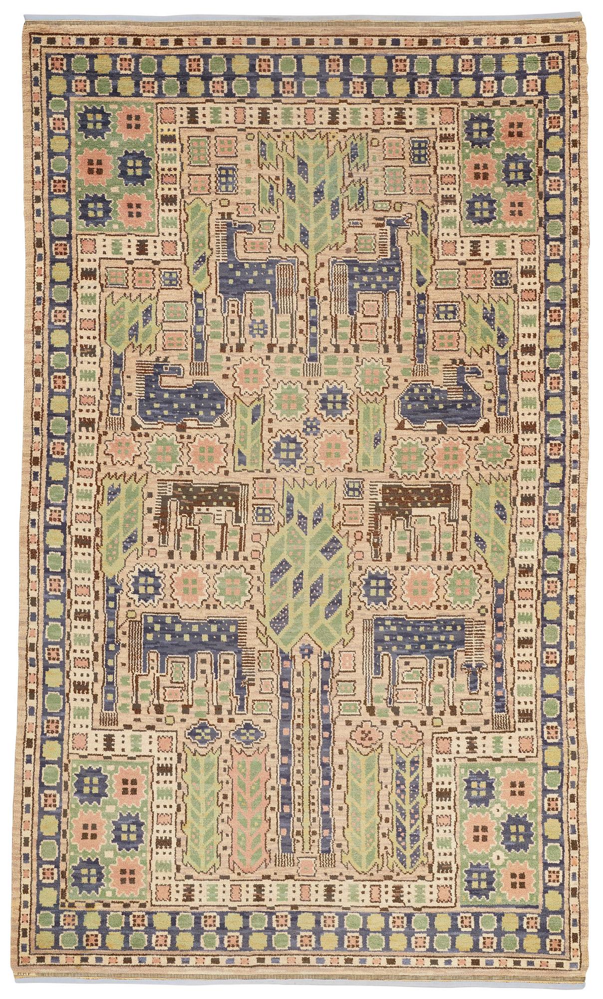 MÄRTA MÅÅS-FJETTERSTRÖM, MATTA, "Hästhagen", flossa, ca 370 x 220,5 cm, signerad MMF.