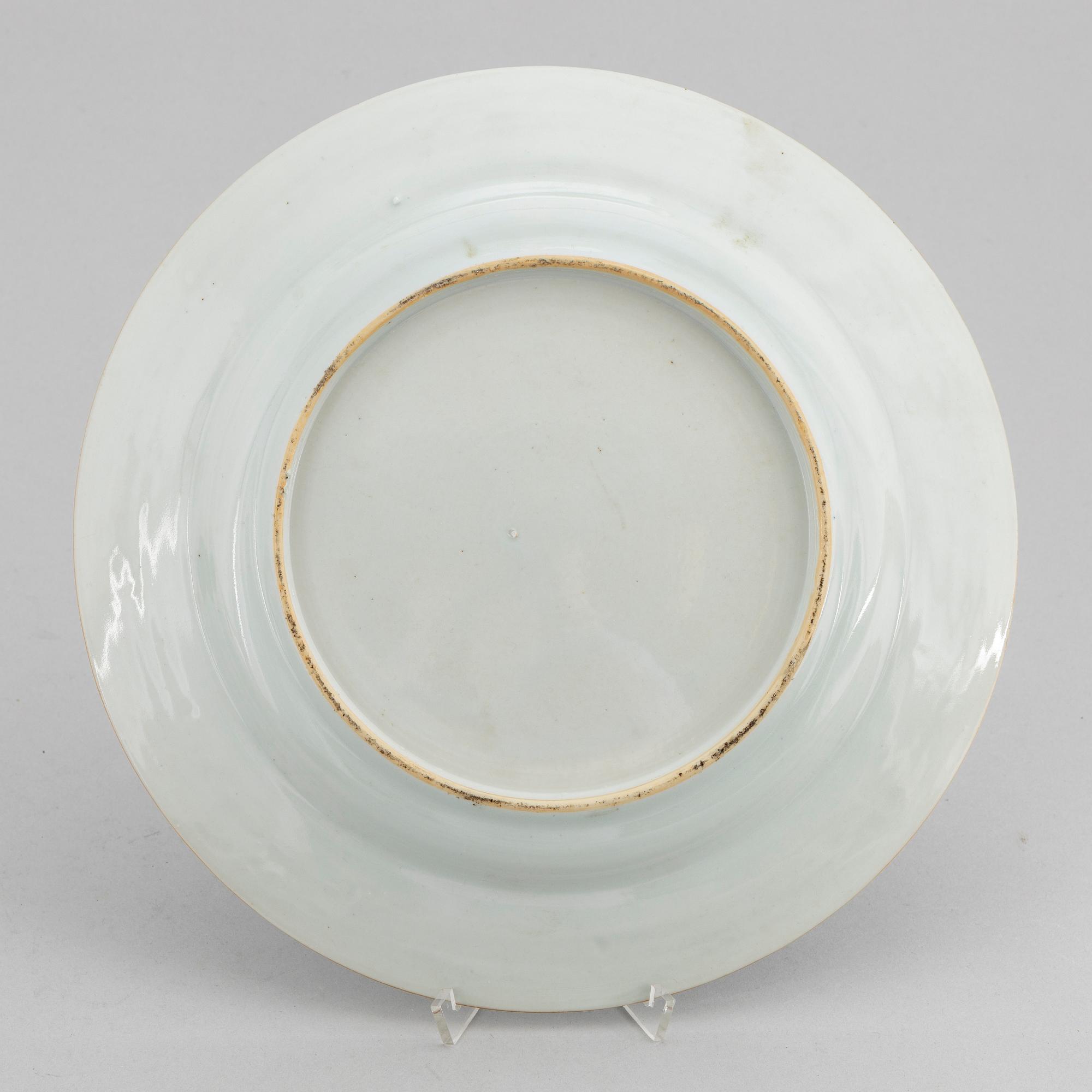 A Chinese blue and white dish, Qing dynasty, Qianlong (1736-95).