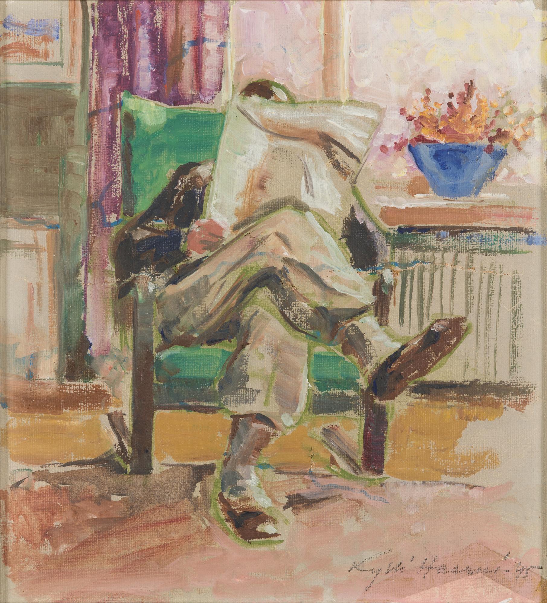 Kylli Koski, oil on board, signed Kylli Haarni and dated -45.