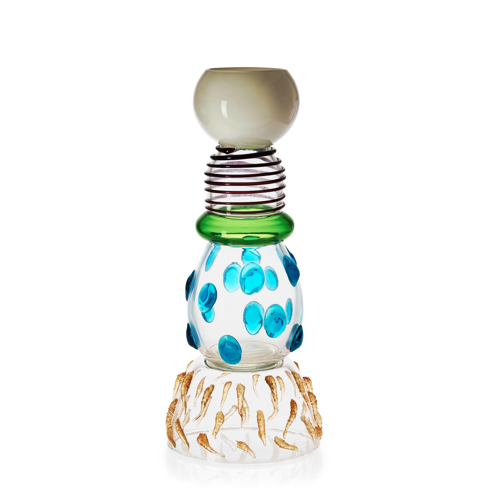 ETTORE SOTTSASS, vas, "Alcor", Toso Vetri d'Arte, Memphis, Milano, Italien.