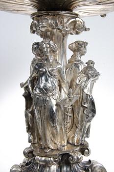 PRAKTSKÅL, låghaltigt silver, SY & WAGNER, Berlin, Tyskland, 1800-talets andra hälft.