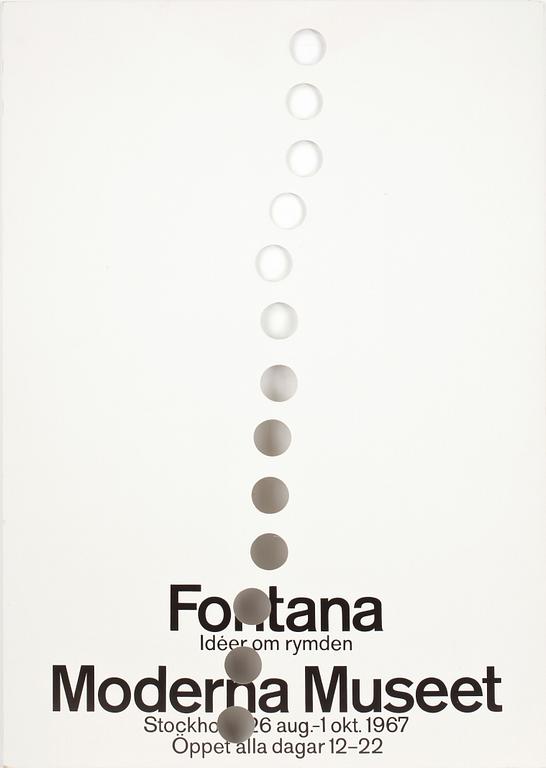 JOHN MELIN, utställningsaffisch, Moderna Museet för Lucio Fontana.