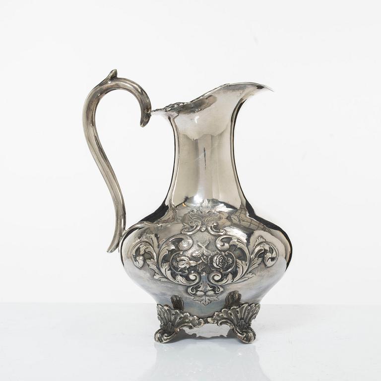 Jug, neo-Rococo, silver, Johan Teodor Palmgren Norrköping  1869.