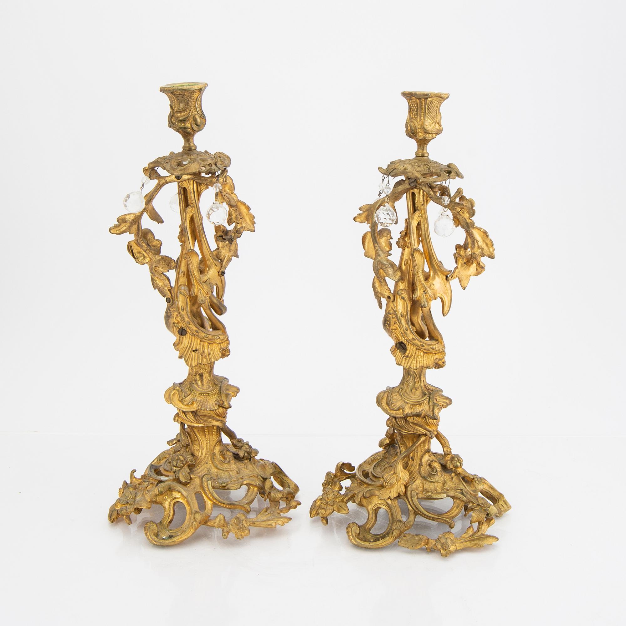 A pair of late 19th century Neo Rococo candelsticks.