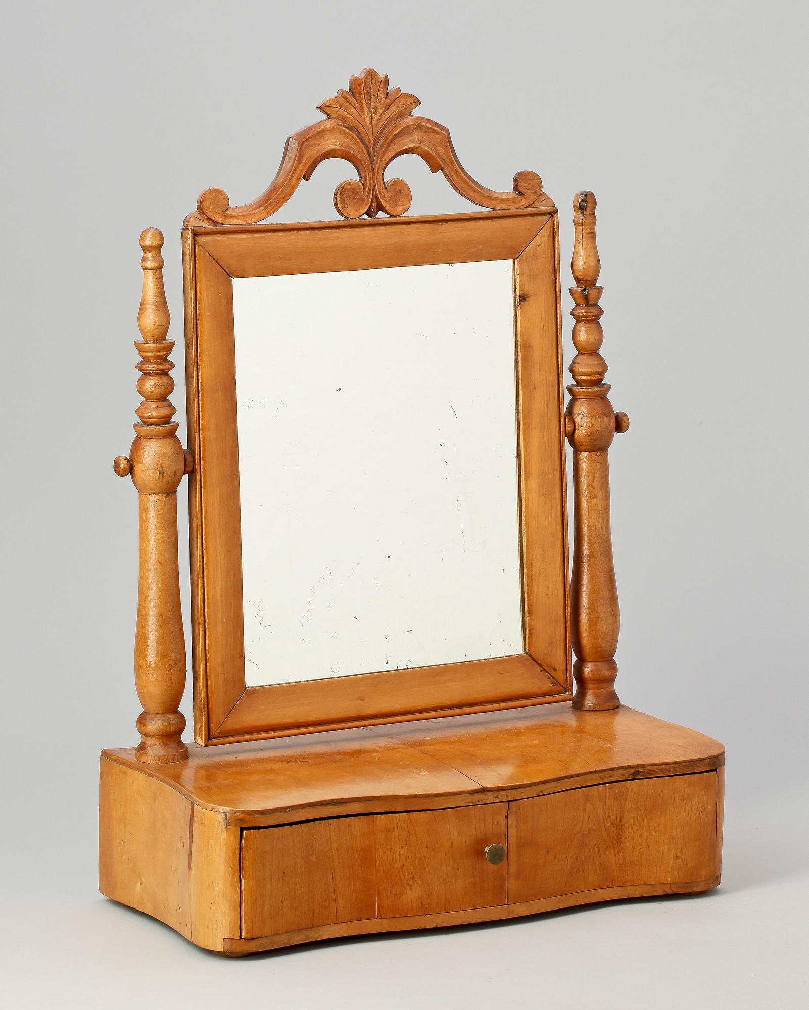 LÅDSPEGEL, senempire/nyrokoko, 1800-talets mitt.