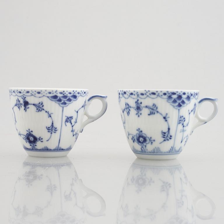 Royal Copenhagen, a 28-piece coffee service, 'Blue Fluted Half Lace', Denmark.