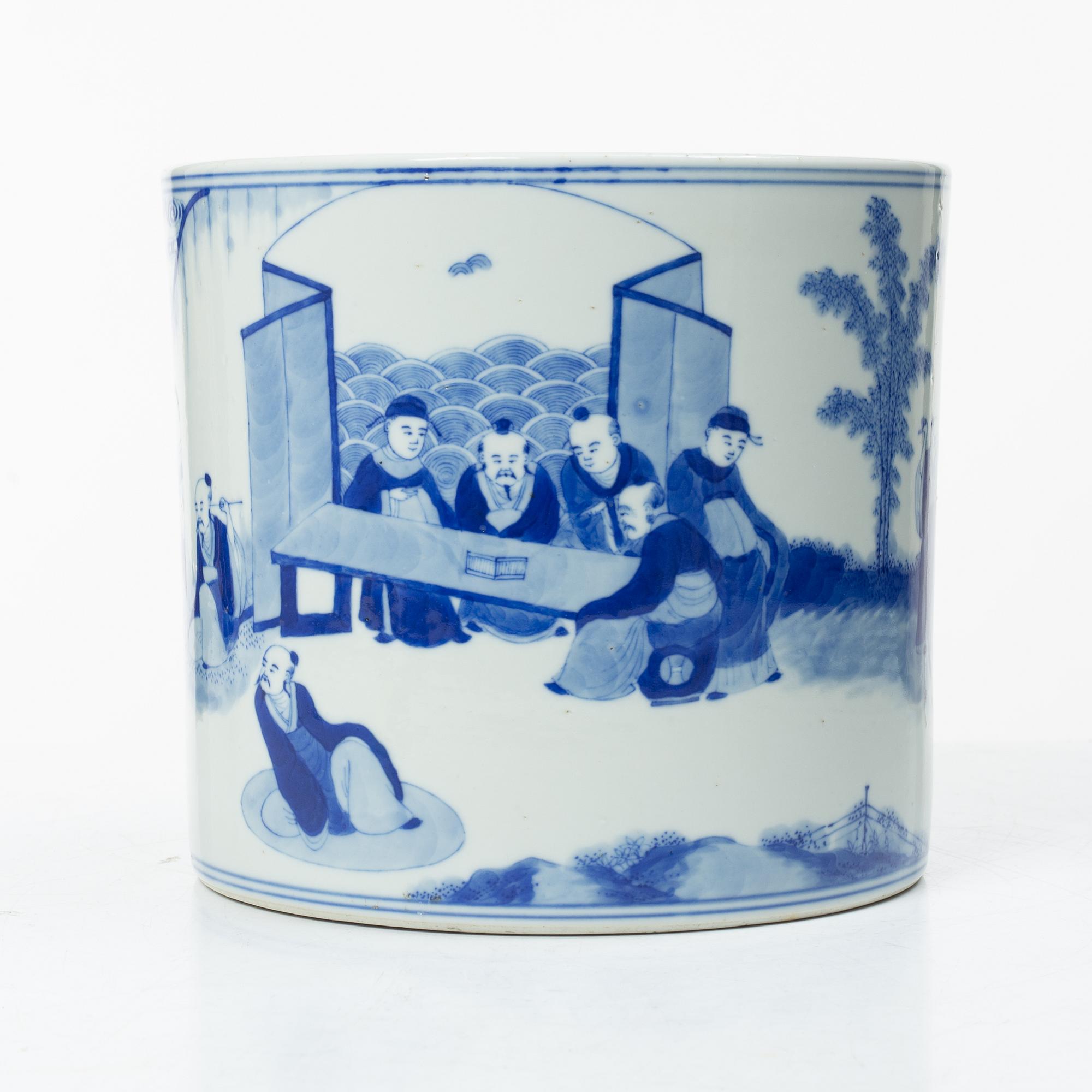 Penselställ, porslin, Kina, sen Qingdynasti / 1900-tal.