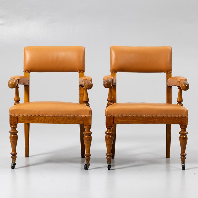 A pair of armchairs, early 20th century.