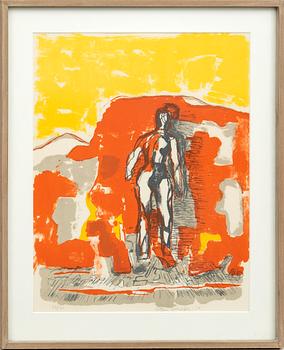 Staffan Hallström, lithograph, signed, numbered 37/125 and dated -58.