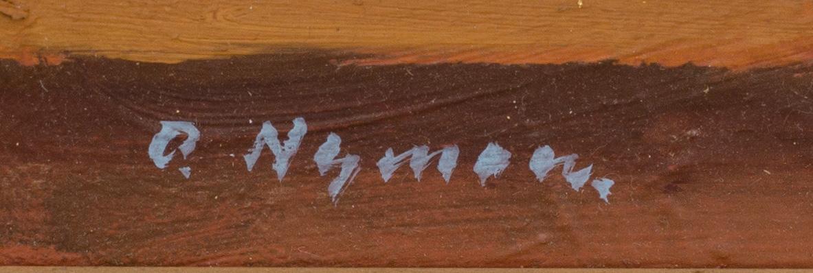 OLLE NYMAN, olja på pannå. Signerad.