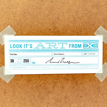 William Wegman, photography signed and dated 1997 on label at back.