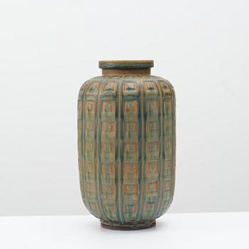 A Wilhelm Kåge 'farsta' stoneware urn, Gustavsberg Studio, Sweden 1953.