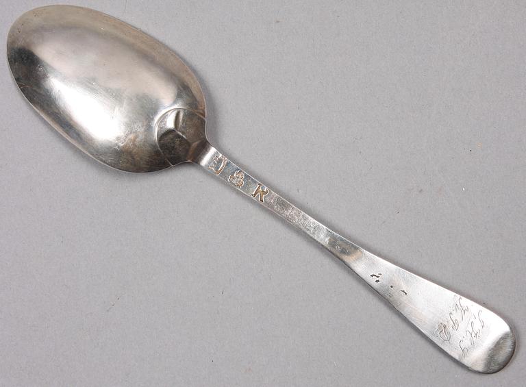 MATSKED, silver, Johan Friedrich Steltzner Malmö 1730.