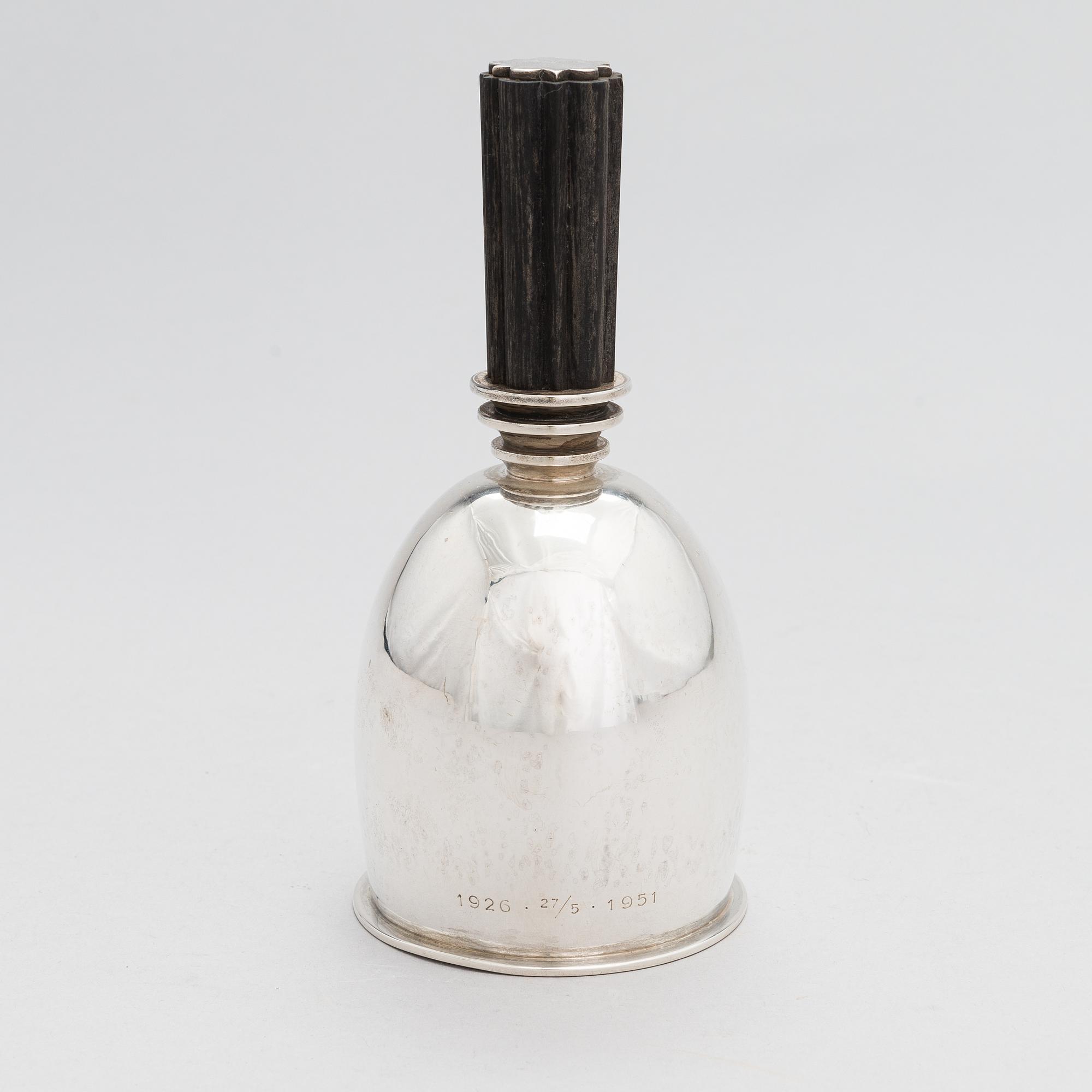 A sterling silver table bell, sterling silver, model 729, Georg Jensen Wendel A\S, Köpenhamn, Denmark 1945-51.