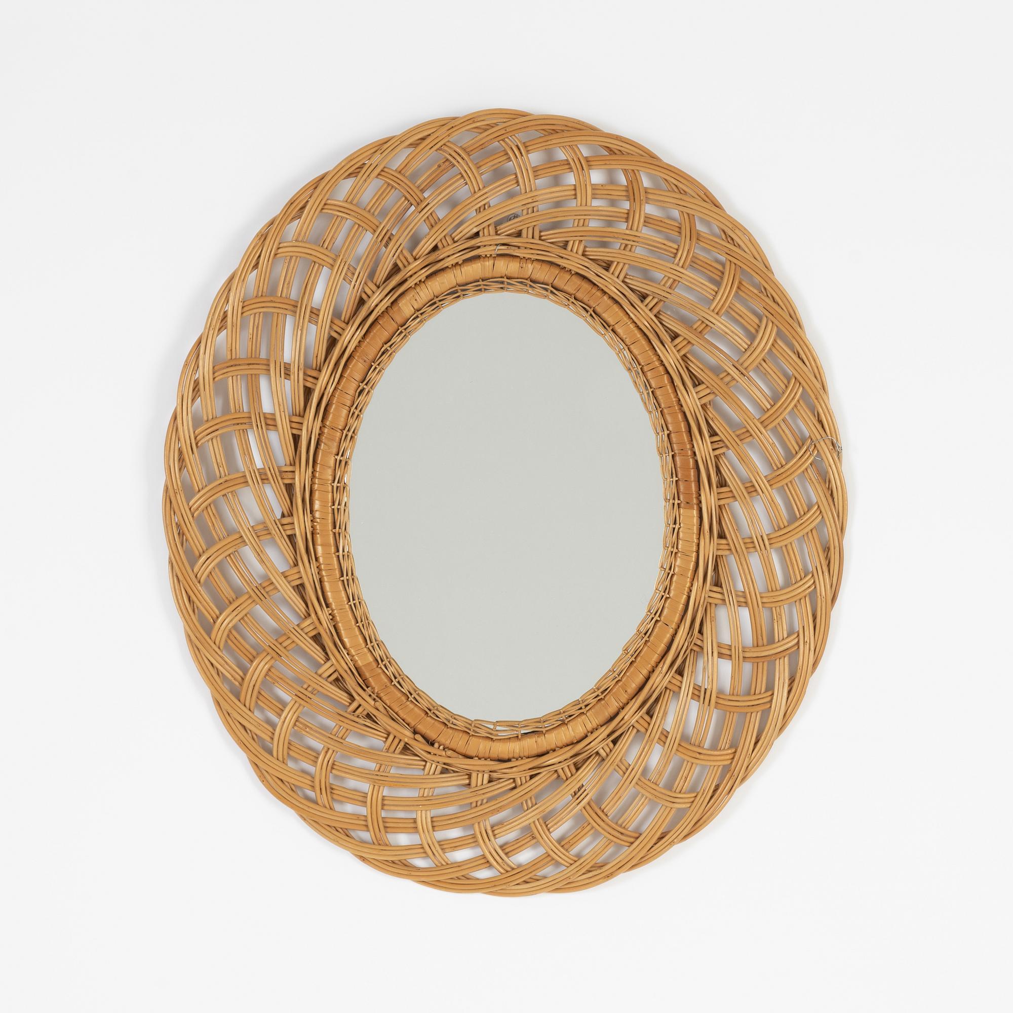 A rattan mirror, 1960's.