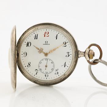 Omega, pocket watch, hunting case, "Red Twelve", 51 mm.
