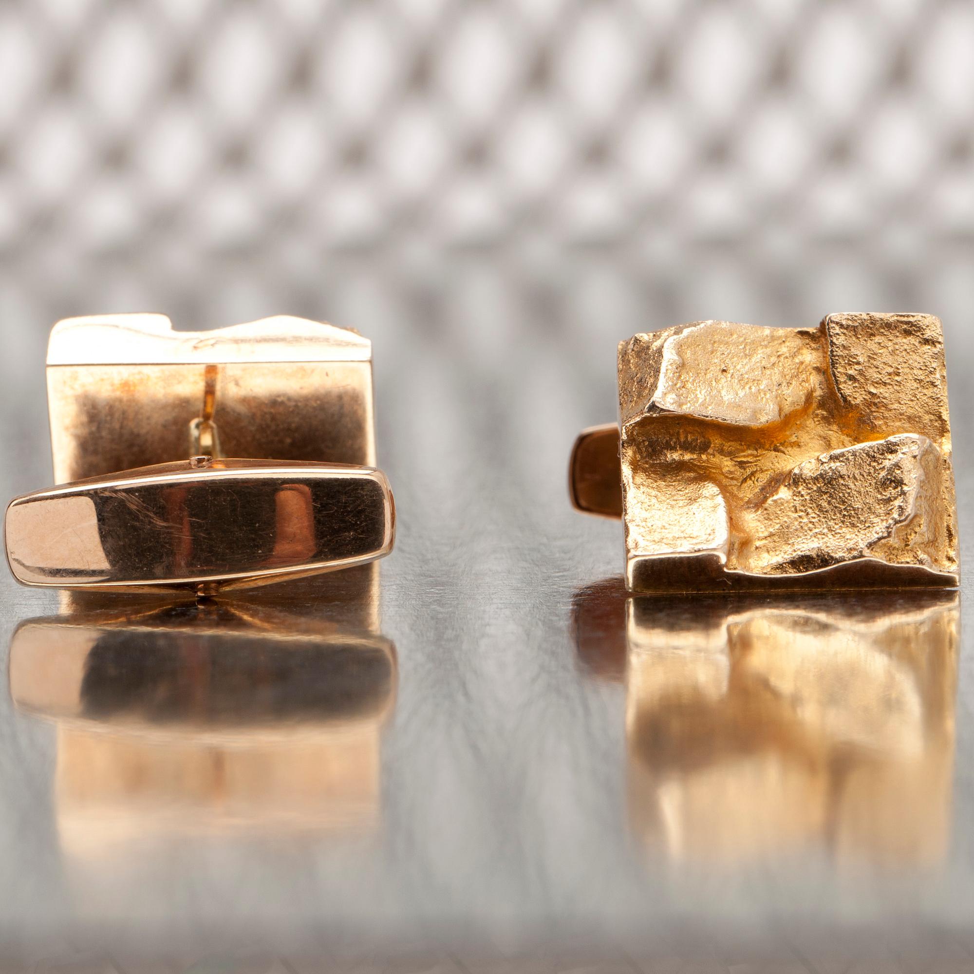 MANSCHETTKNAPPAR, 14K guld, Tammen koru Åbo1979. Vikt 11 g.