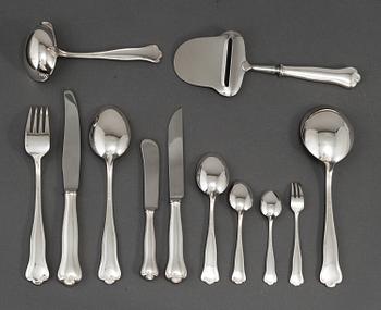 A silver 'Kungsholm' cutlery, GAB and CG Hallberg, Stockholm, some 1967. (108 pc).