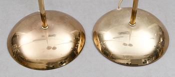 GOLVLAMPOR, 1 par, mässing, 1900-talets andra hälft.