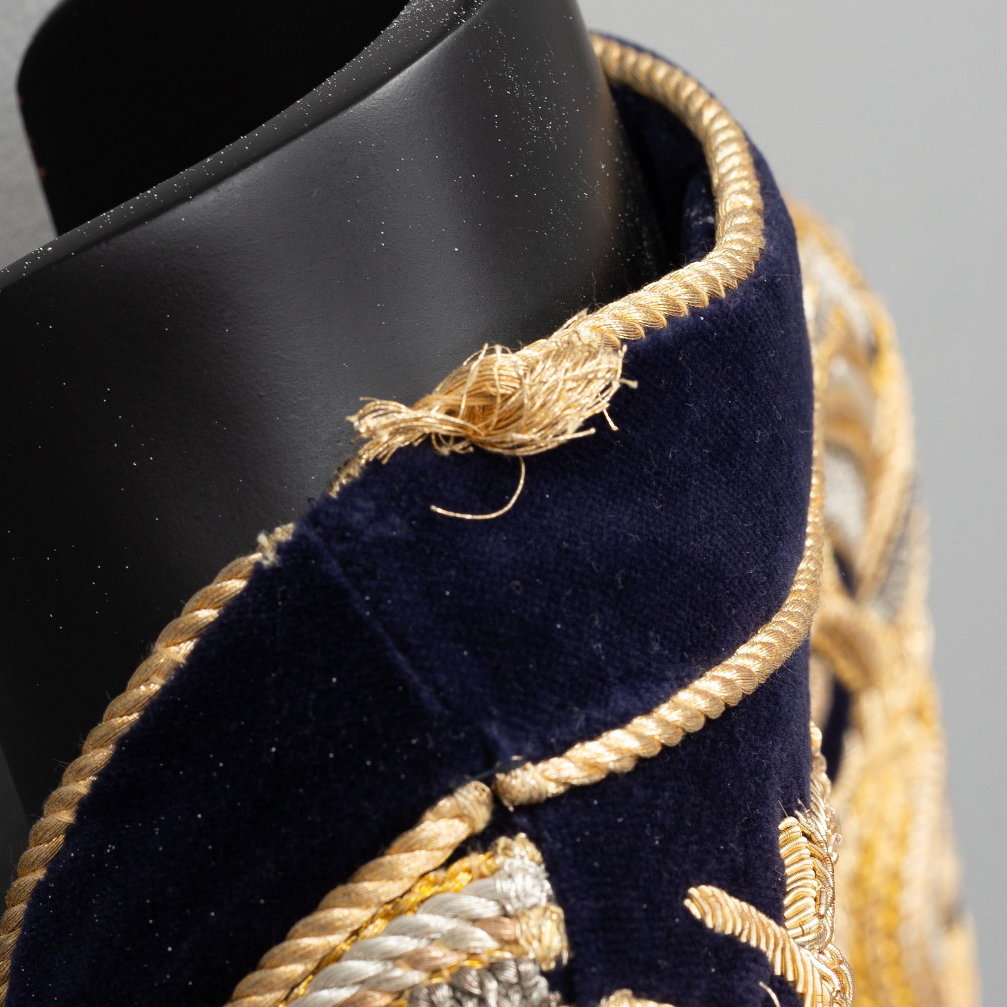 Balmain, a highly decorated velvet jacket, French size 48.