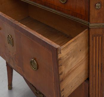 A Gustavian inlay chest of drawers, Stockholm, late 18th Century.