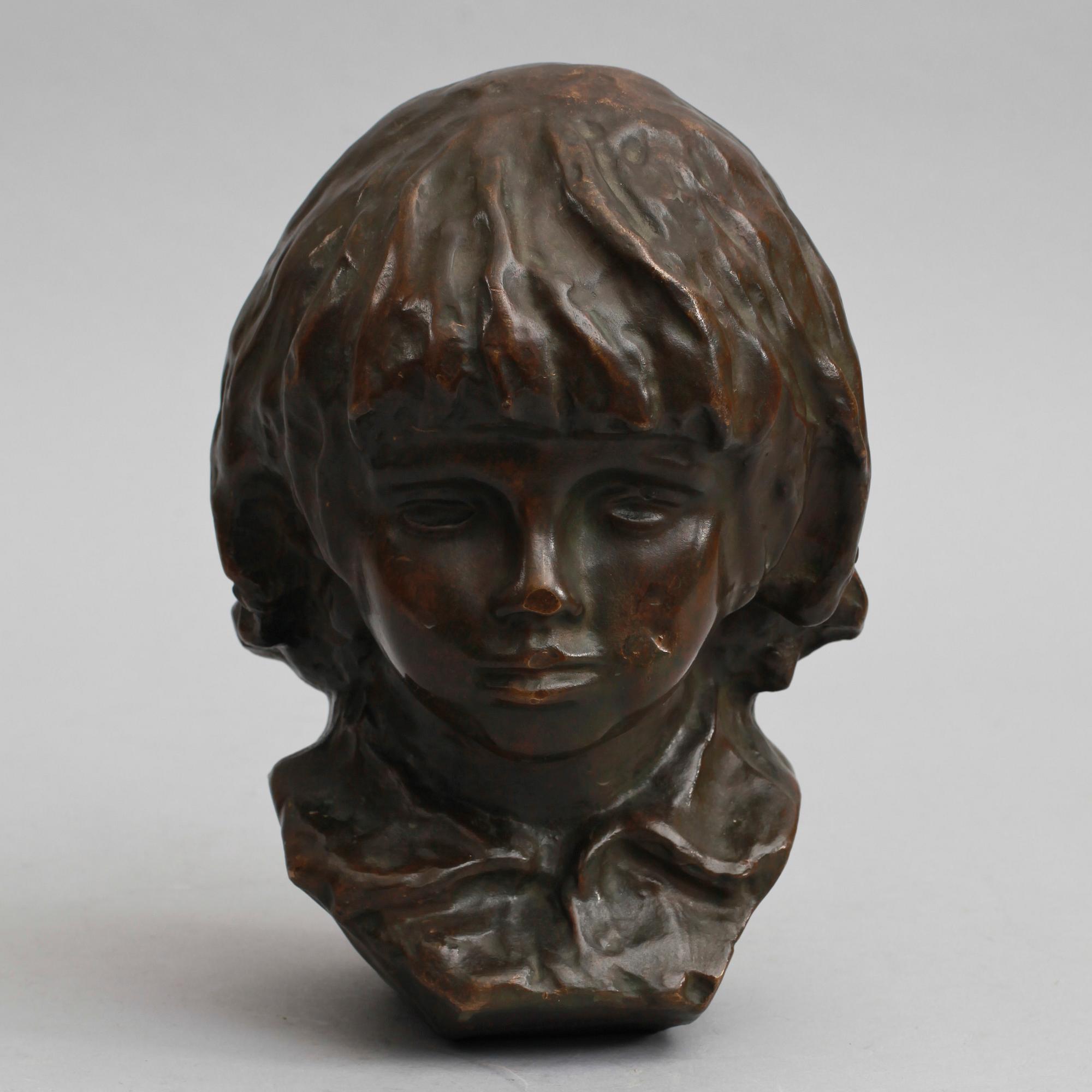 AUGUSTE RENOIR, efter, skulptur, mörkpatinerad brons, gjutarstämplar, L. Rasmussen.