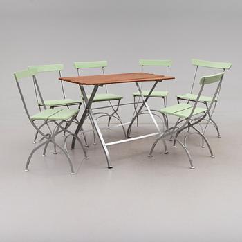 TRÄDGÅRDSMÖBEL, 7 delar, 1900-talets första hälft.