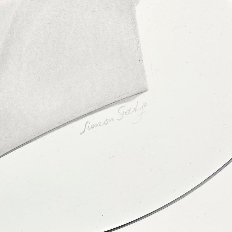 Simon Gate, an engraved glass portrait plaque, Orrefors ca. 1935.