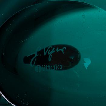 A glass bird by Giorgio Vigna for Iittala, signed G. Vigna, Iittala.